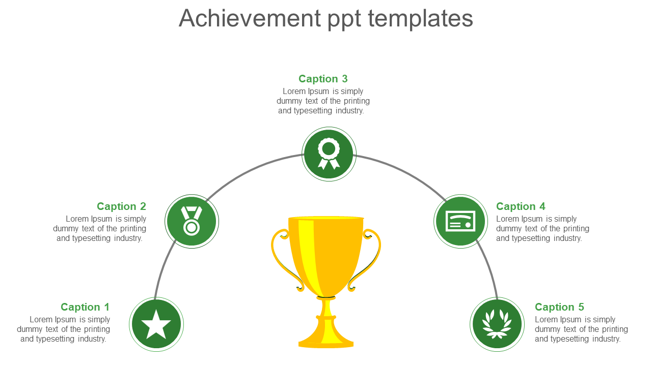 Achievement ppt templates-green